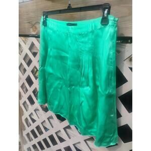Kenneth Cole New York 100% Silk Green Skirt Size 8 Career Party Chic 80s Glam